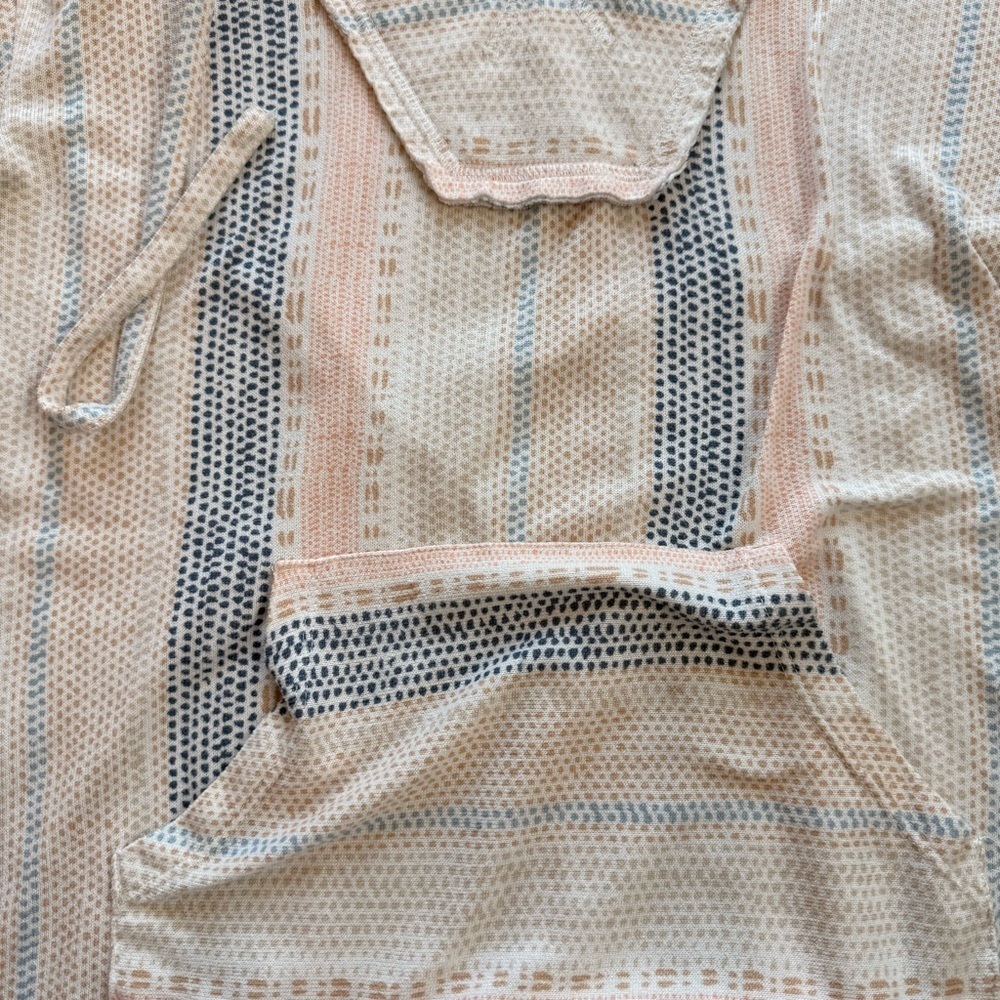 Wallflower Beige and Orange Patterned Hooded Shirt Size Medium - Picture 6 of 8